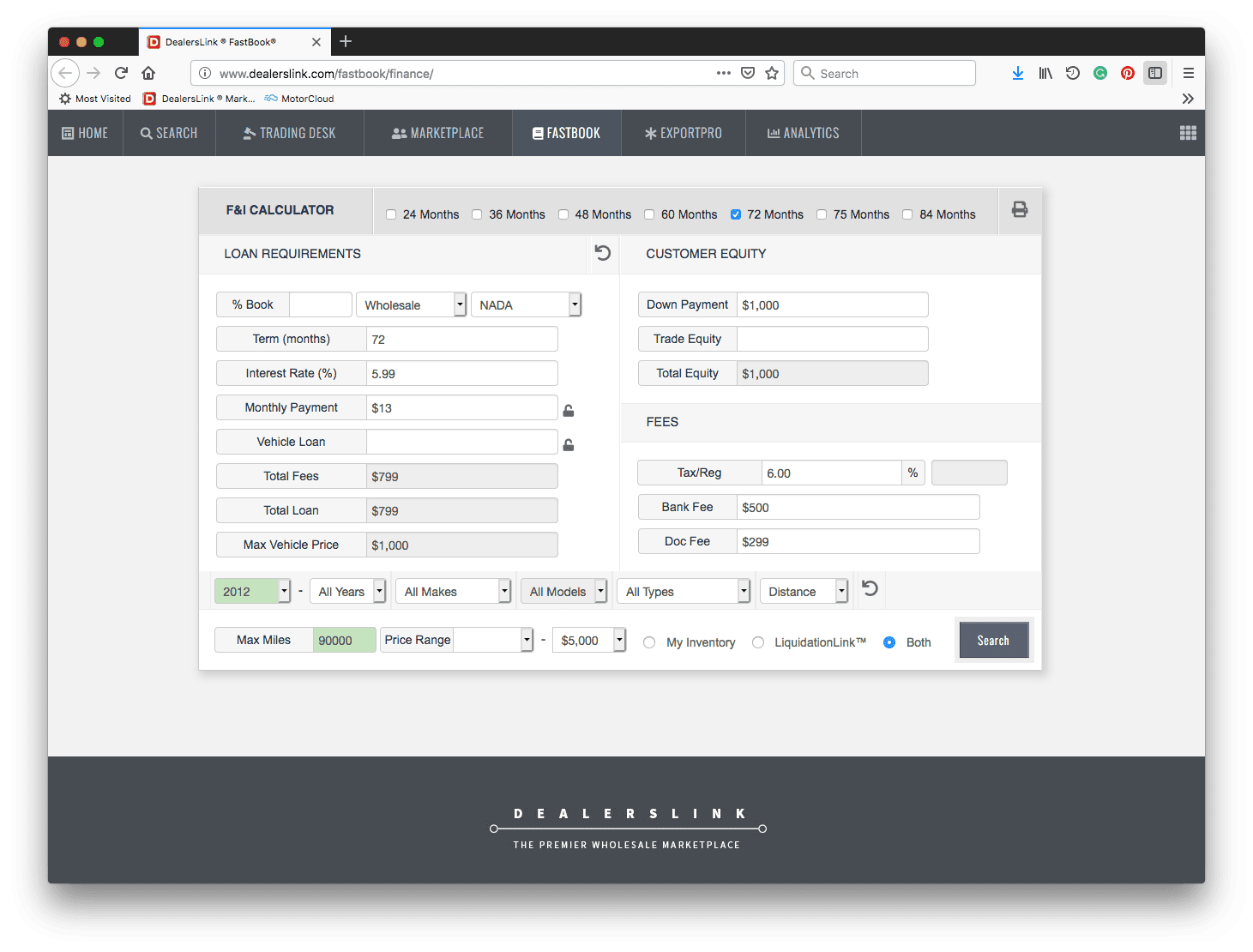 F&I Calculator