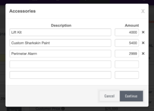 retail pricing accessories