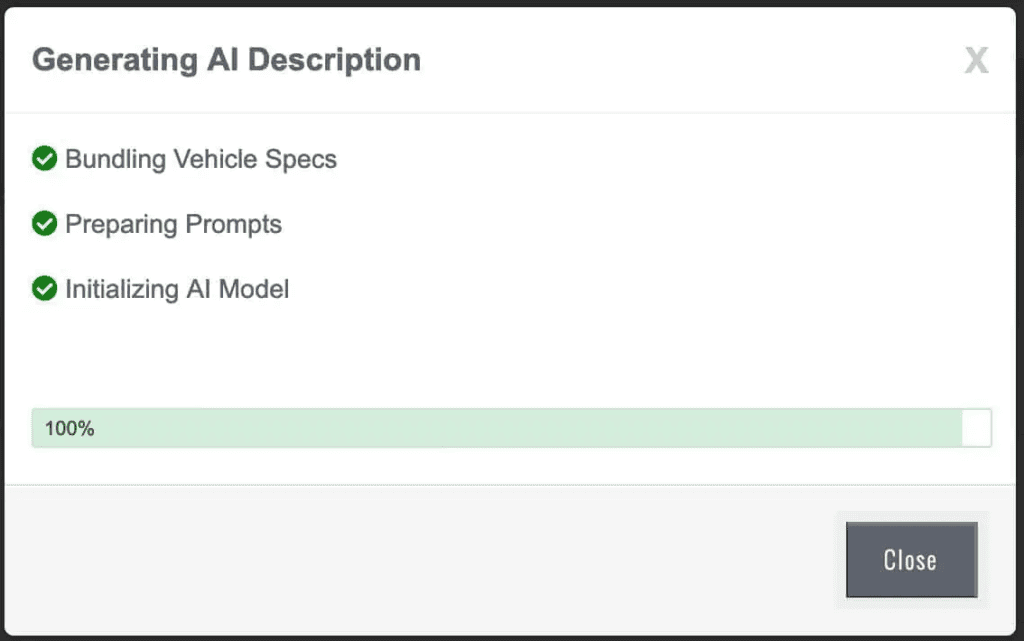 Dealership AI Vehicle Descriptions